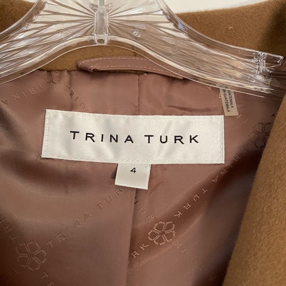 Trina Turk Tan Trench Coat with Shawl Collar and Belted Waist - Picture 2 of 10